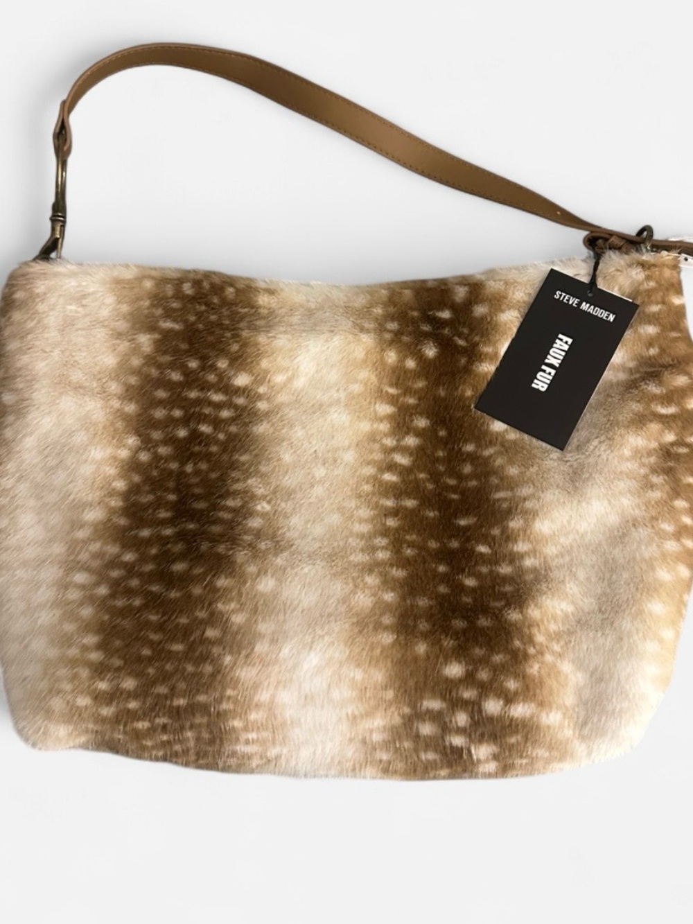 Steve Madden Faux Fur Shoulder Bag in Spotted Pattern 2nd bonus bag included